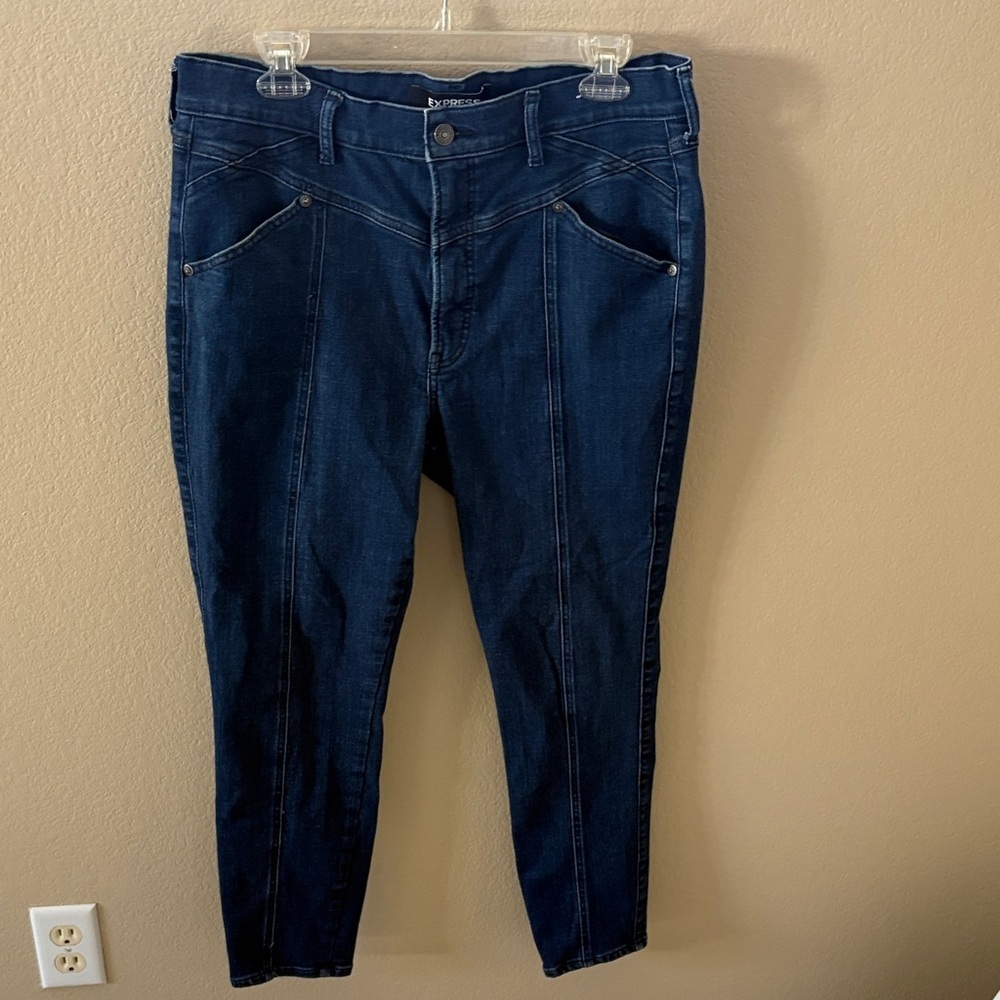 Express Dark Blue High Rise Ankle Jeans-Size 14R